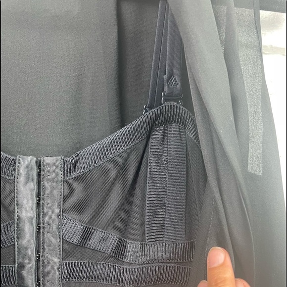 Alexander Wang Black Drape Corset Night Out Dress - Picture 3 of 11